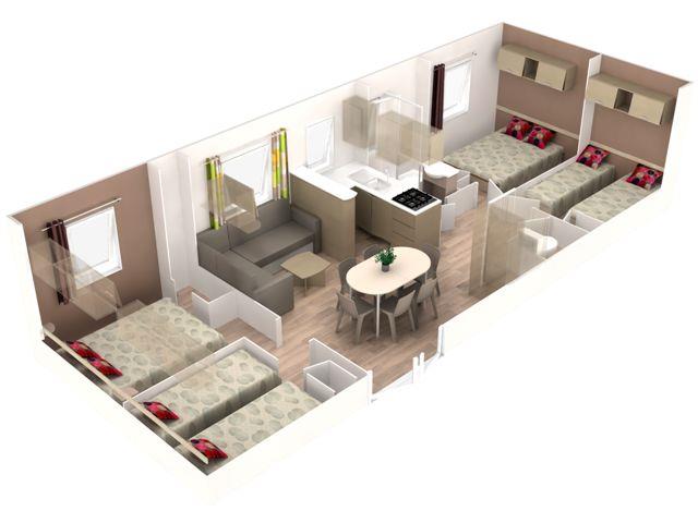 Cottage Premium 40 m² – 4 Schlafzimmer 6/8 Pers.