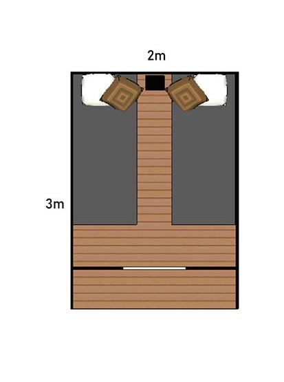 Ecolodge trekkerstent 6m² (1 tot 2 pers) 1/2 pers.