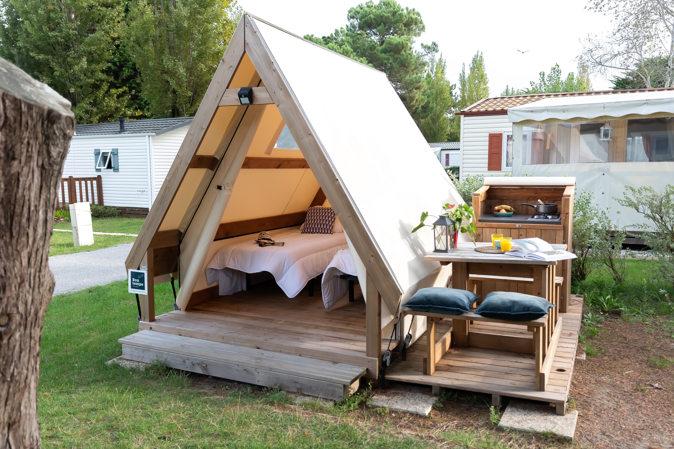 Ecolodge trekkerstent 6m² (1 tot 2 pers) 1/2 pers.