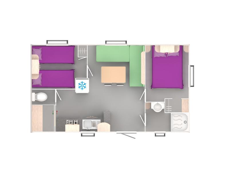 Cottage Loisirs – 27 m² – 2 Schlafzimmer 2/4 Pers.