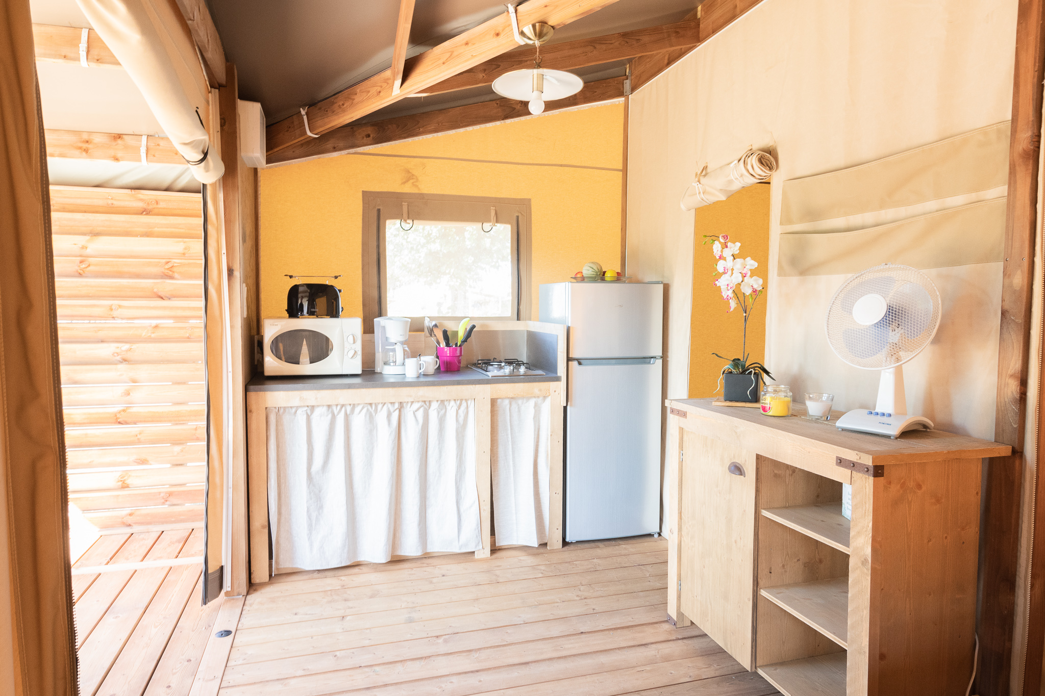 Zelt Ecolodge Family – 2 Schlafzimmer 2/4 Pers.