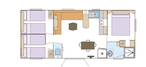 Cottage Premium – 36 m² – 3 Schlafzimmer 4/6 Pers.