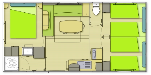 Cottage Loisirs – 31 m² – 3 Schlafzimmer 4/6 Pers.