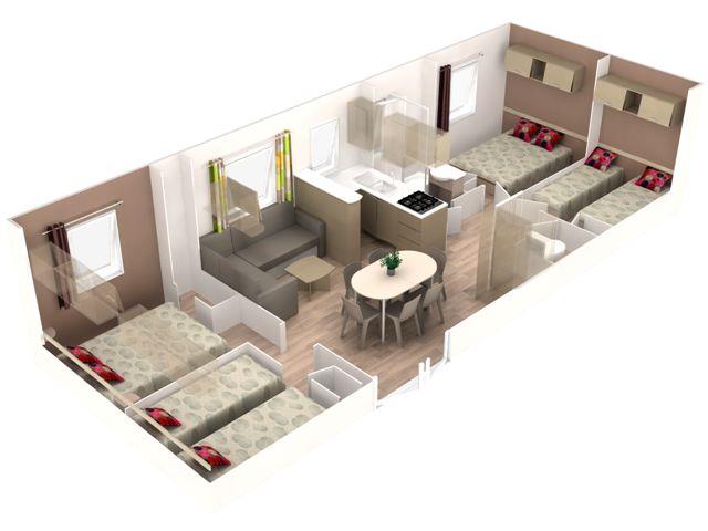 Cottage Premium – 40 m² – 4 Schlafzimmer 6/8 Pers.