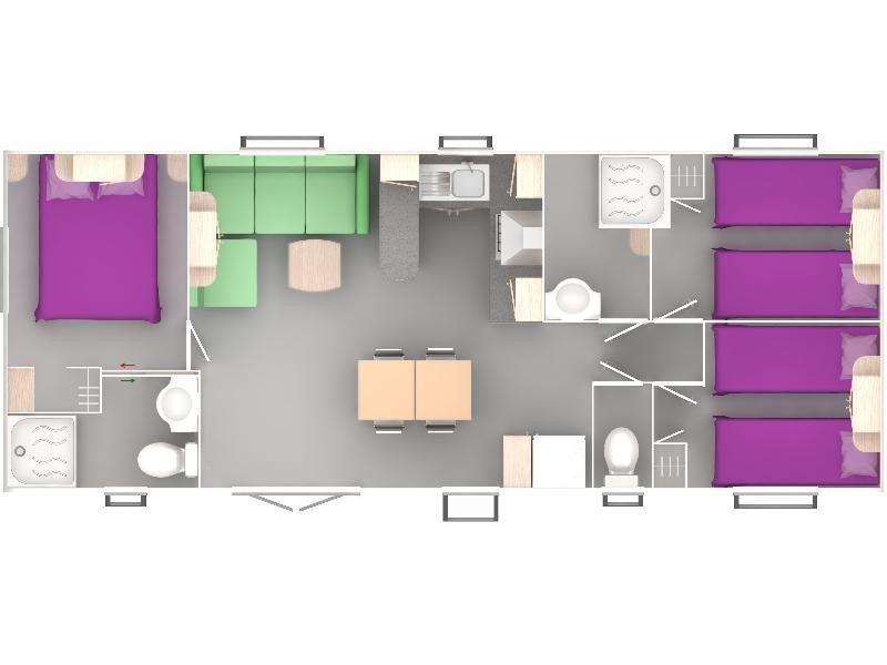 Cottage Premium – 40 m² – 3 Schlafzimmer – 2 Badezimmer 4/6 Pers.