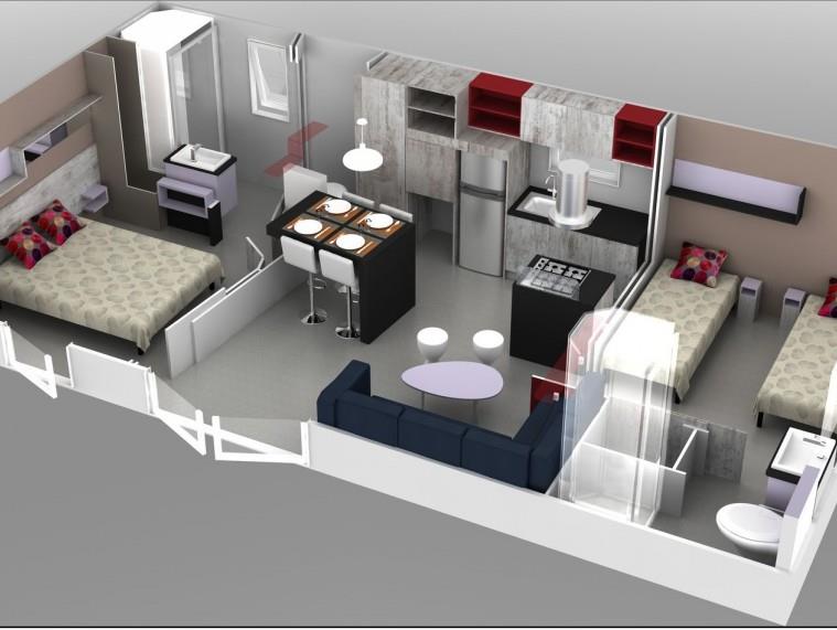 Cottage Prestige VIP 40m² – 2 chambres + télévision + Terrasse 2/4 Pers.
