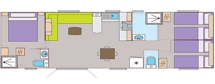 Cottage Prestige GRAND CONFORT 40m² – 3 chambres + télévision + Terrasse 4/6 Pers.