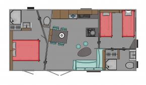 Cottage Prestige VIP 40m² – 2 chambres + télévision + Terrasse 2/4 Pers.
