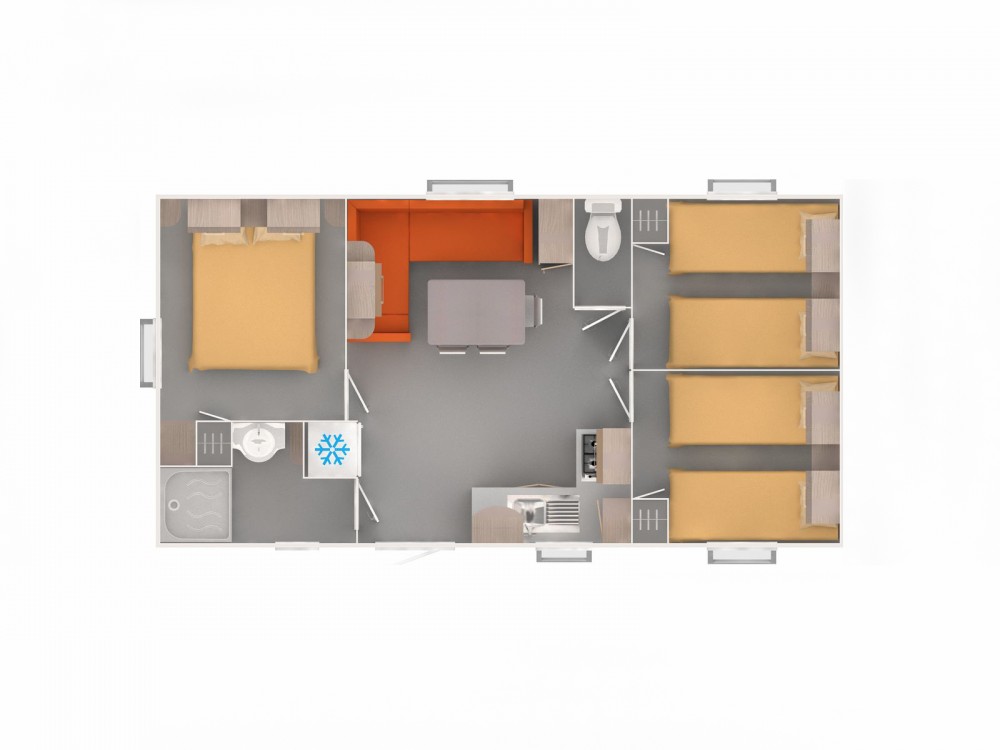 Cottage Premium 3 chambres + TV + Terrasse 4/6 Pers.
